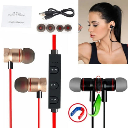 Sport Bluetooth Wireless Magnetic Sports Earphone with Mic, 6Months Warranty