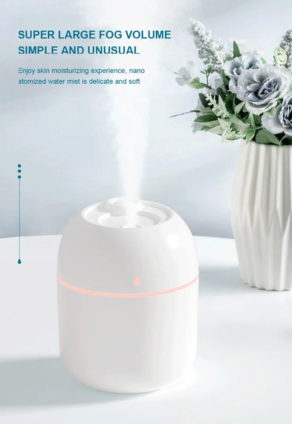 220Ml Portable USB Air Humidifier: Mini Essential Oil Diffuser & Desktop Cool Mist Spray