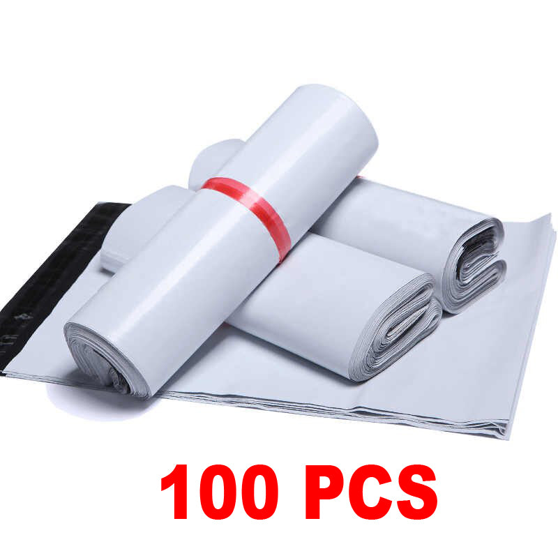 23 x 33.5+5 cm Perfect Medium Poly Mailer White Poly Mailer Bags Bundle of 100 Bags pack and 10 Bags Pack Self-seal Adhesive bags Storage Bags Plastic Poly Envelope Maile Packs Postal Safe Mailing Bags Shipping Bags Medium Size 23 x 37.5 cm