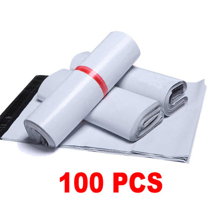 23 x 33.5+5 cm Perfect Medium Poly Mailer White Poly Mailer Bags Bundle of 100 Bags pack and 10 Bags Pack Self-seal Adhesive bags Storage Bags Plastic Poly Envelope Maile Packs Postal Safe Mailing Bags Shipping Bags Medium Size 23 x 37.5 cm