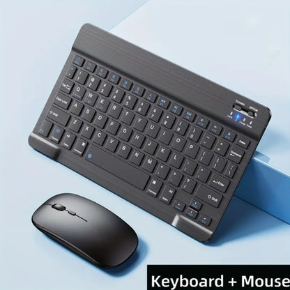 Ultra-Slim Wireless Keyboard and Mouse Set, Portable BT Keyboard and Mouse Combo, Suitable for IPad