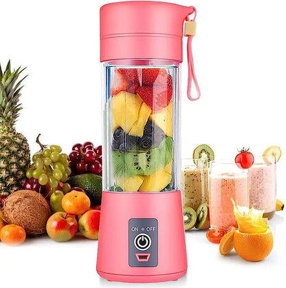 Portable USB Rechargeable 4-Blade Smoothie Blender | Compact Personal Juicer & Mixer Machine