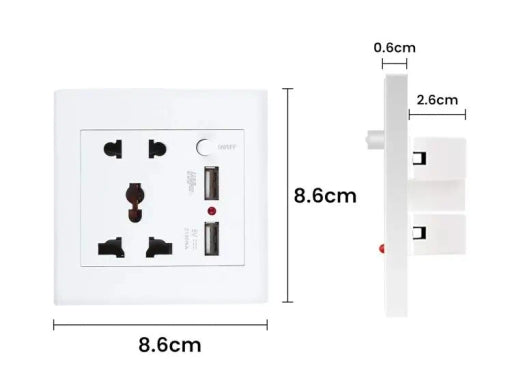 Dual USB Universal Multi Plug Socket