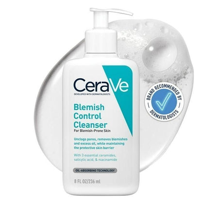 CeraVe Control Face Cleanser with 2% L Acid Inamide for Lemish-Rone Skin 236Ml Unscented