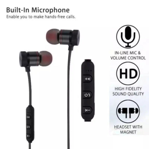 Bluetooth Wireless Headset Sports Neckband Magnetic Earphone Headphone for All Phones