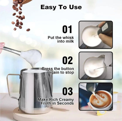 Milk Frother Hand Mixer 3 SPEED USB Speed Adjustable Milk Frother Rechargeable