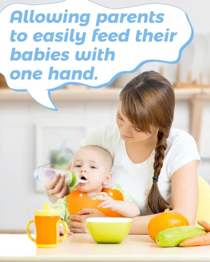Newborn Infant Portable Silicone Feeding Bottle with Spoon Bottle Nipples & Accessories