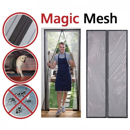 Magic Mesh Hands-Free Magic Net Mesh with Magnets Anti Fly Bug Mosquito Door Screen Curtain Door