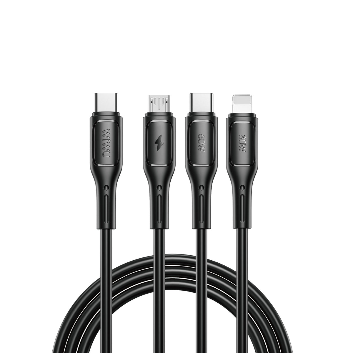 WiWU StarLink Wi-C046E Cable 3-in-1 60W Fast Charging Type-C + Lightning + Micro USB Cable