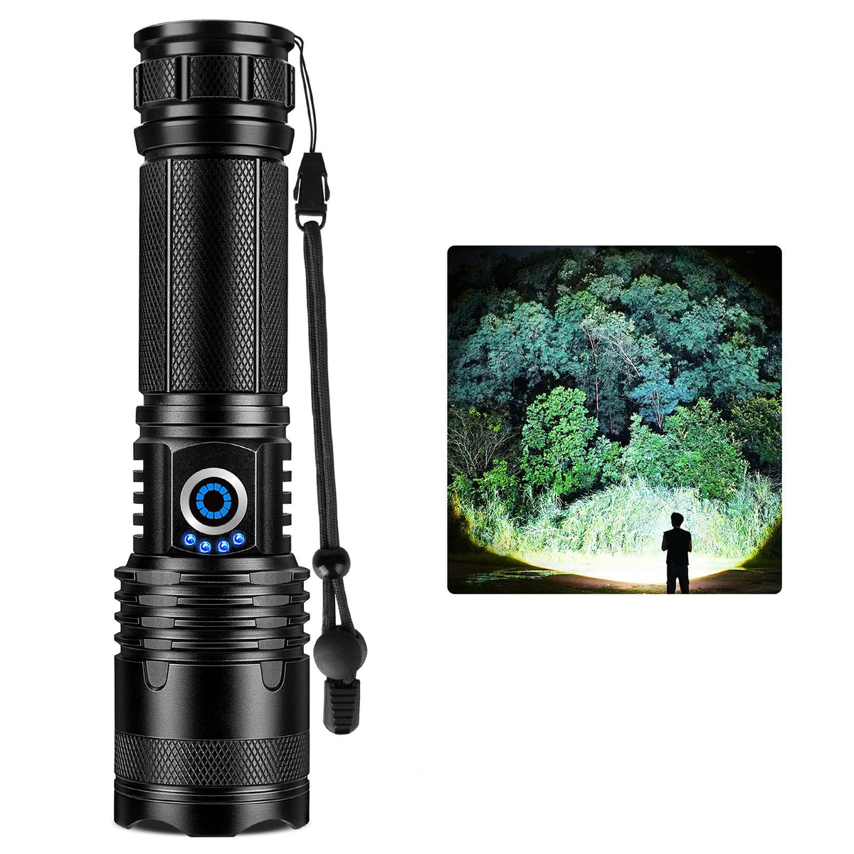 Aspor A761 LED Outdoor Strong Light Flashlight Waterproof Aluminum Alloy Rechargeable Torch