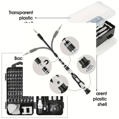 115-In-1 Magnetic Precision Screwdriver Repair Kit for Phones, Laptops & Electronics