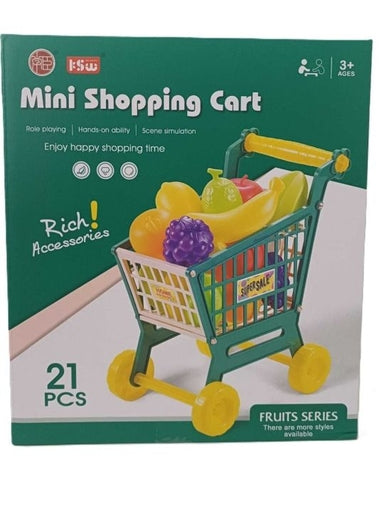 21Pcs Kids Shopping Cart Trolley Play Set