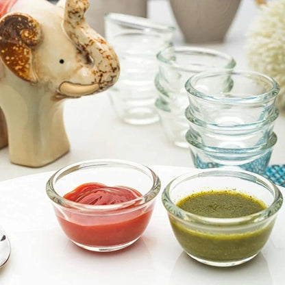Classic Transparent Glass Bowl for Mixing /Serving-Sauce,Soup, Snacks, Fruits (3 Sizes- 405Ml,180ml)