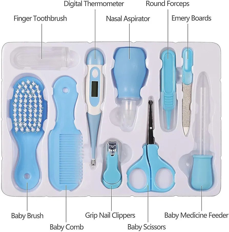 10 in 1 Baby Nail Care Tool Newborn Baby Nail Clippers Nail Clippers 10Pcs Health Care for Infants Newborns Children's Baby Grooming Kit 10 Pcs Box/Gift Box For Babies And Kids 10 Pcs Health Care Kit For Newborn Baby Digital Thermometer