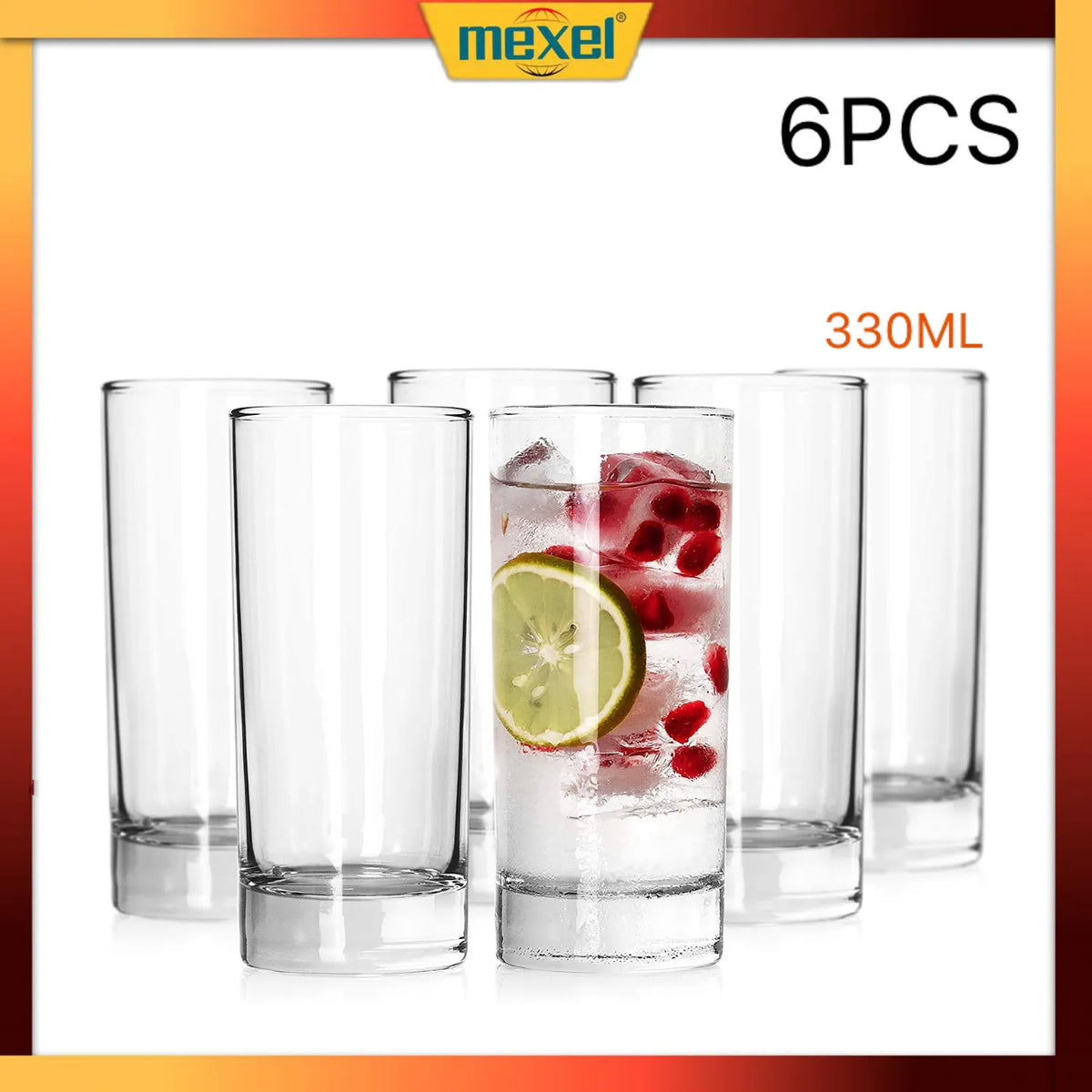 6PCS Drinking Glass Set 310ML - Crystals Clear