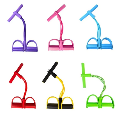 4-Tube Pedal Resistance Band | Lightweight Pull Rope for Home & Gym Workouts