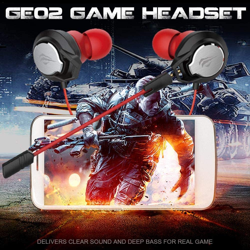 Havit GE02 3.5MM In-Ear Wired Gaming Earplugs with Mic ( With Passive Noise-AND Sound Proof )