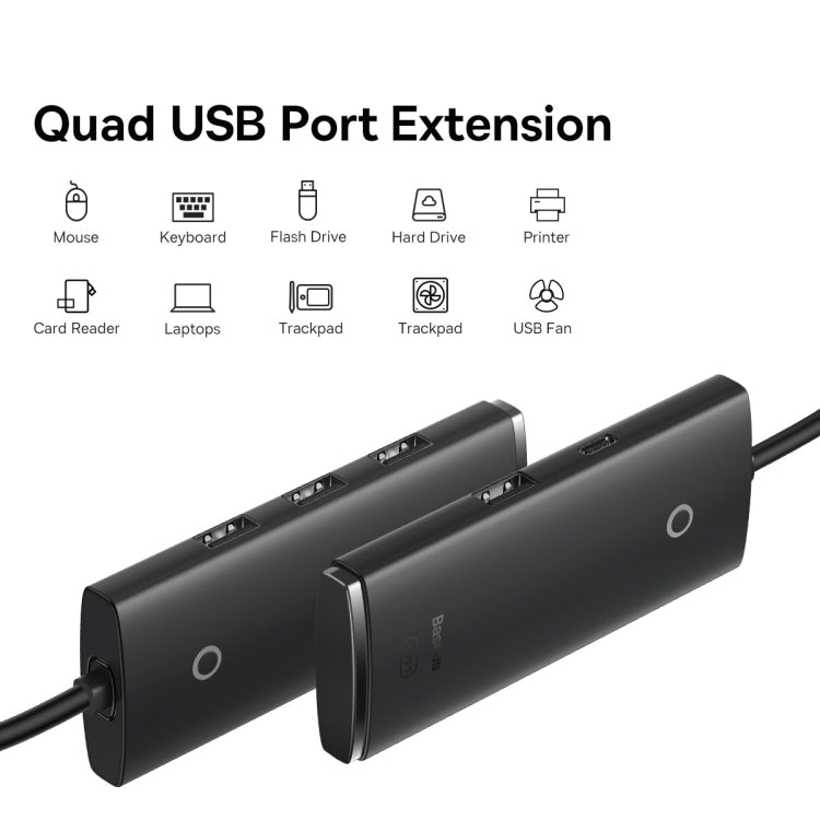 Baseus Airjoy Series USB-A to USB 2.0 x 4 USB HUB Adapter