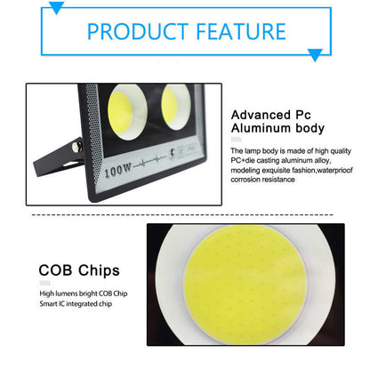 LED Floodlight 50W–500W, IP66 Waterproof Outdoor Spotlight for Garden & Street Lighting