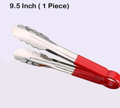 Stainless Steel Kitchen Food Tong with Heat-Resistant Non-Slip Vinyl Coated Handle
