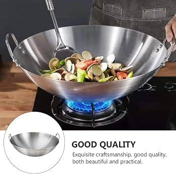 Stainless Steel Wok Pan with Handles,Fry Pan, Thachchi