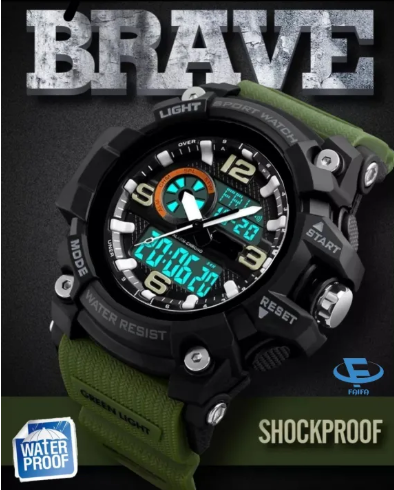 PIAOMA 1155B Men Sports Military LED Display Digital Watches Fashion Alarm Clock Relogio Masculino W