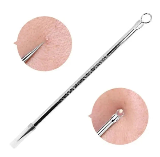 Stainless Steel Acne Blackhead Remover Tool Kit Pimple Extractor Silver