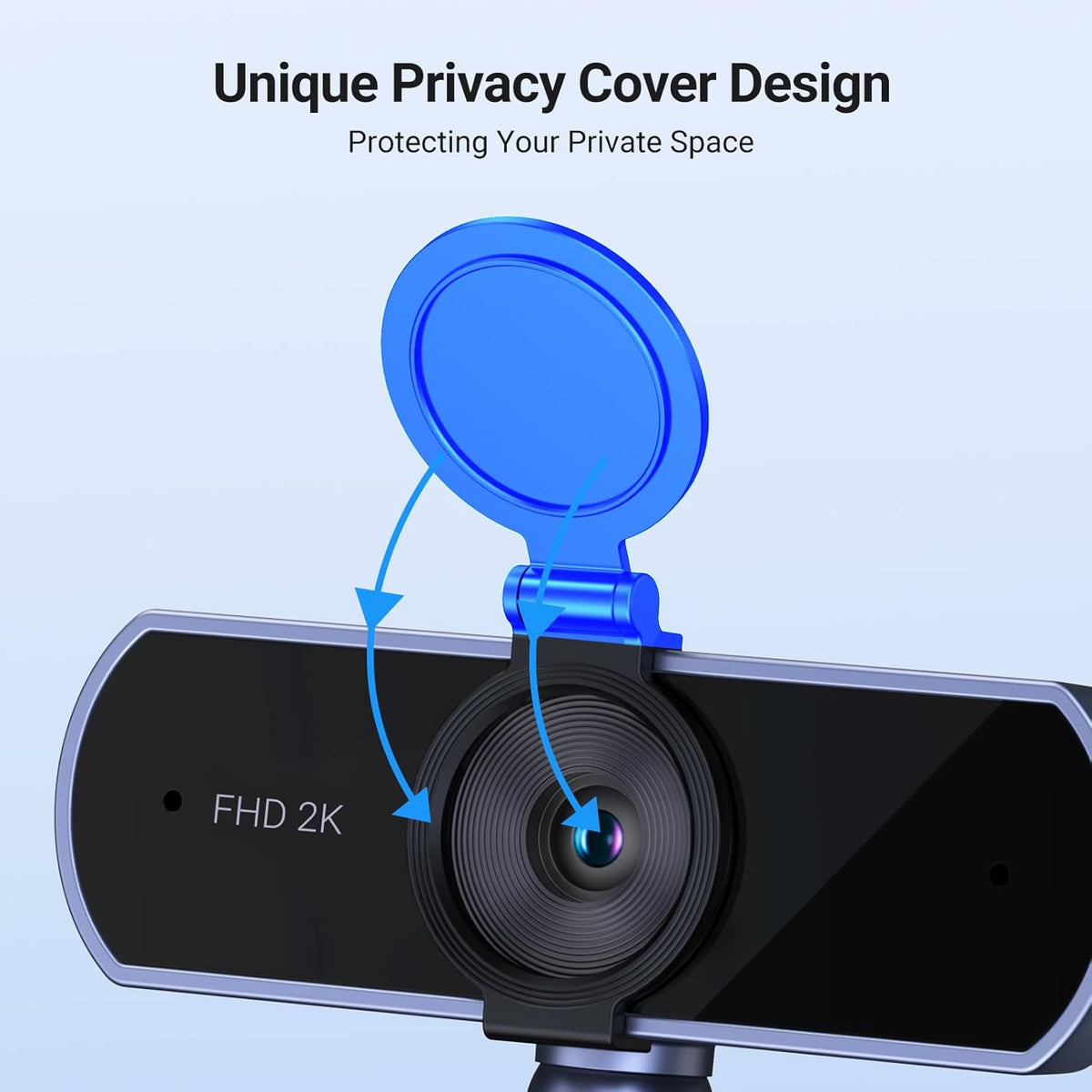 UGREEN 2K Webcam, Full HD 1080P Webcam for PC, Web Camera with Autofocus, Privacy Cover, Dual Noise Cancelling Mics