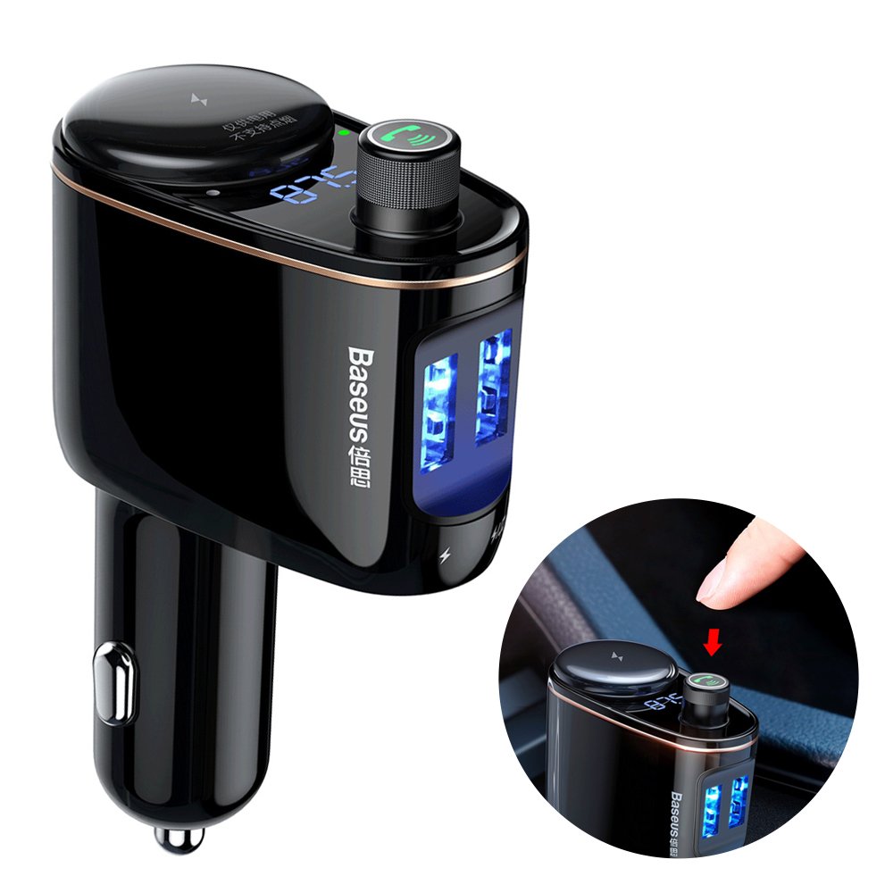 Baseus Locomotive Bluetooth FM Transmitter MP3 Car Charger 2x USB 3.4A