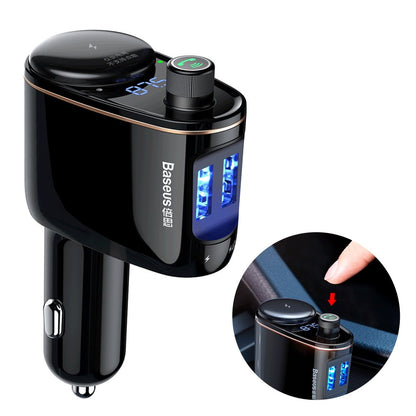 Baseus Locomotive Bluetooth FM Transmitter MP3 Car Charger 2x USB 3.4A
