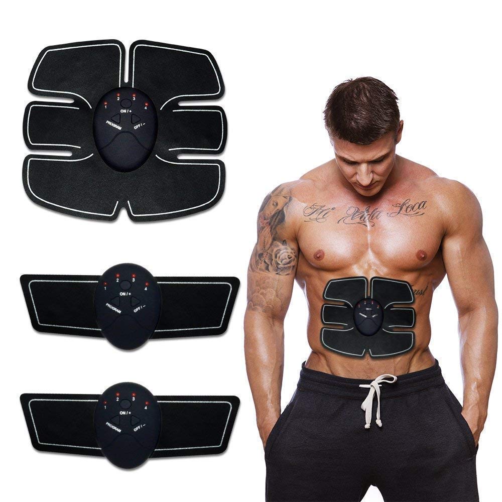 EMS 6-Pack Abs Muscle Stimulator - Wireless Tummy Flatter & Toning Fitness Kit
