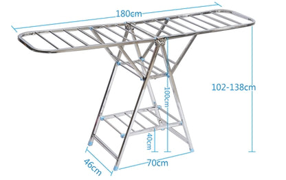 Heavy Duty Stainless Steel Folding Cloth Drying Rack Luxury Cloth Dryers Stand