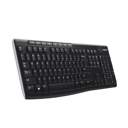 Logitech K270 Wireless Keyboard for Windows, 2.4 GHz Wireless, Full-Size, Number Pad, 8 Multimedia Keys, 2-Year Battery Life, Compatible with PC, Laptop