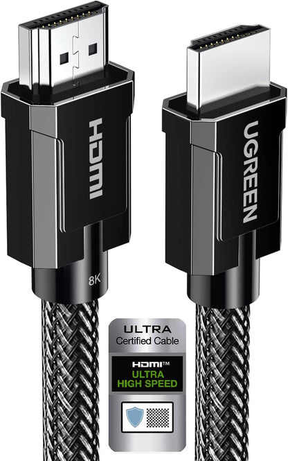 UGREEN 8K HDMI 2.1 Cable Certified 6.6FT, 10K Ultra High Speed HDMI Cord 4K 240Hz 48Gbps HDCP 2.2&2.3 eARC HDR Dolby Compatib
