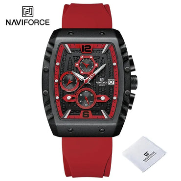 NAVIFORCE Multifunction Men Quartz Watches Sports Waterproof Silicone Strap Wrist Watch for Man