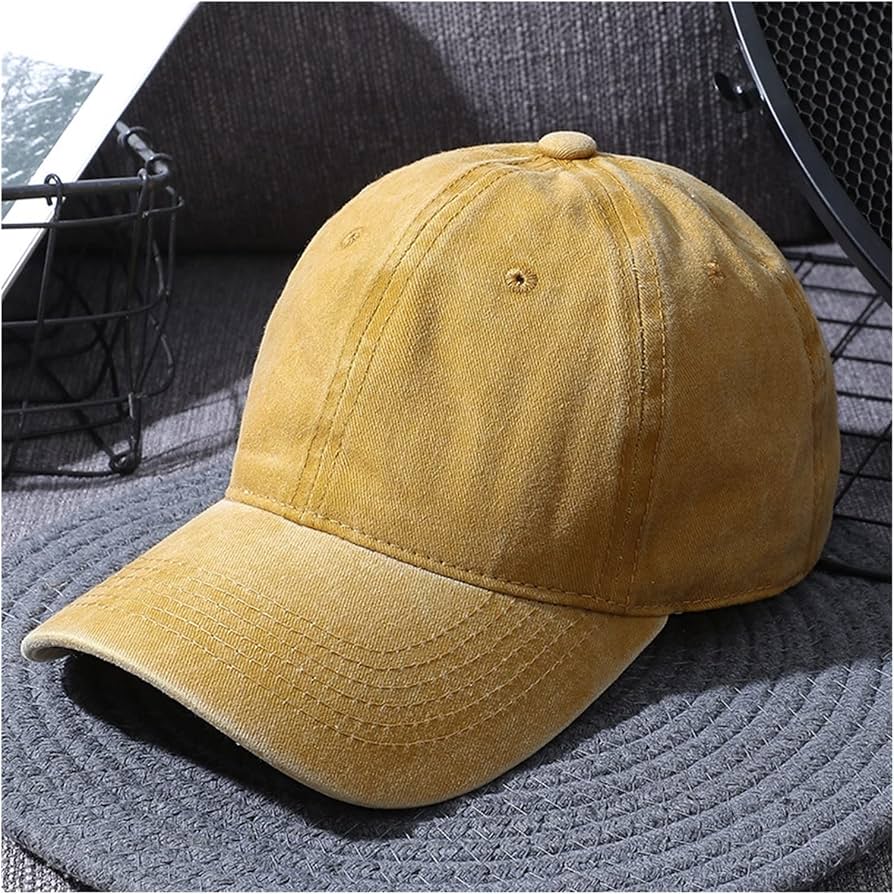 Premium 100% Cotton Solid Color Baseball Cap | Washable Unisex Sport Visor Snapback Hat