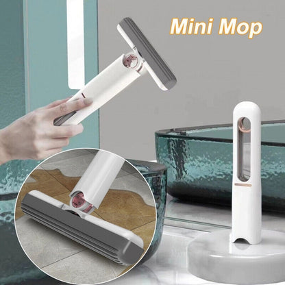 Portable Mini Mop Squeeze Sponge Mop Spray Spin Glass Window Bathroom Household Floor Cleaner