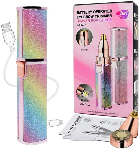 Painless Facial Hair Remover: 2-In-1 Rechargeable Kit for Women