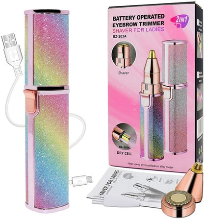 Painless Facial Hair Remover: 2-In-1 Rechargeable Kit for Women