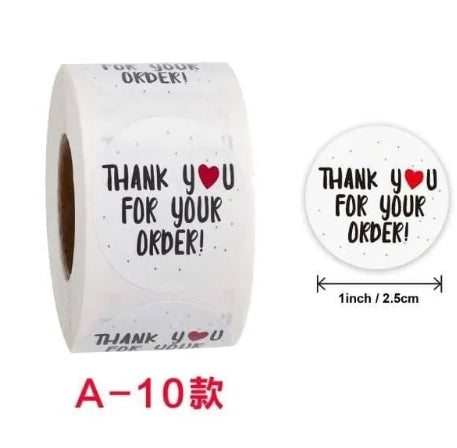 500 Piece/Roll Thank You Stickers Labels Courier Shipping Packaging Label Stickers