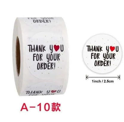 500 Piece/Roll Thank You Stickers Labels Courier Shipping Packaging Label Stickers
