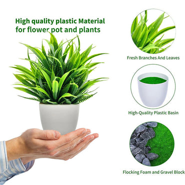 Artificial Plants with Plastics Pots Perfect Greenery for Home DecorationsOffice Desk Living Room