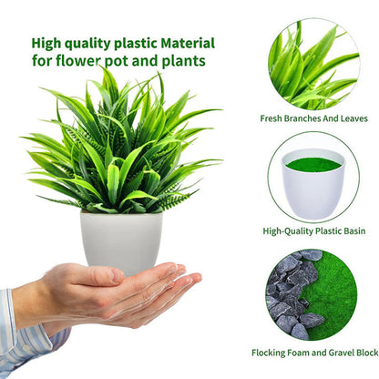 Artificial Plants with Plastics Pots Perfect Greenery for Home DecorationsOffice Desk Living Room