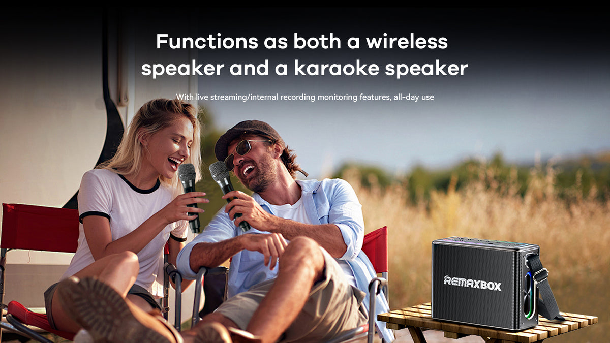 Remax RB-M51 Chenyie Series Portable Wireless Speaker With Light & Dual Wireless Mic (120W)