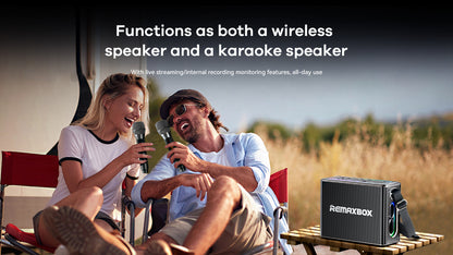 Remax RB-M51 Chenyie Series Portable Wireless Speaker With Light & Dual Wireless Mic (120W)