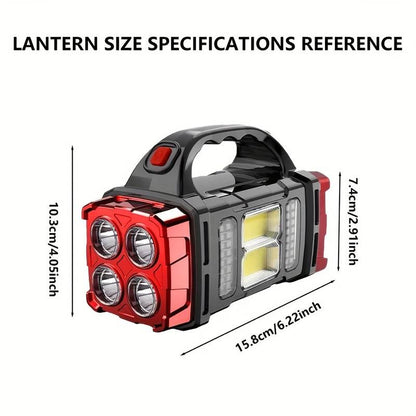 HB-2678 25W Solar LED Camping Flashlight – USB Rechargeable COB Work Light, 4 Modes, Portable Lanter