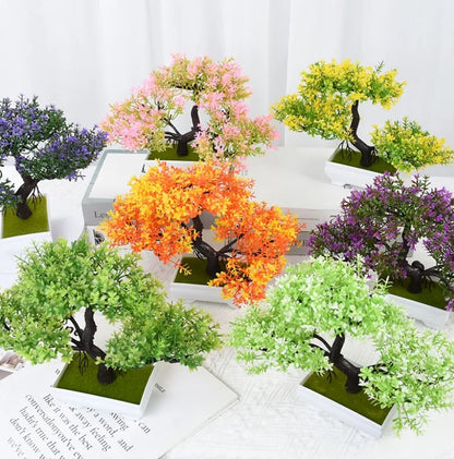 Artificial Plants Bonsai Small Tree Pot Plant Flowers Potted Ornaments for Home Room Table