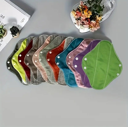 3Pcs Reusable Menstrual Pads – Washable Leakproof Fabric Liners for Periods & Light Incontinence
