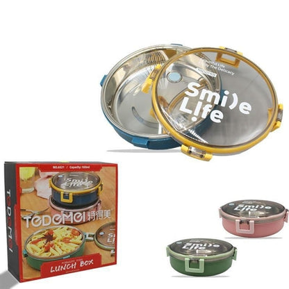 Stainless Steel Round Lunch Box for Scool and Office | Thermal Tiffin Box 1 Containers Lunch Box