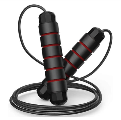 Skipping Rope Tangle-Free with Ball Bearings Rapid Speed Jump Rope Cable and 6” Memory Foam Handles